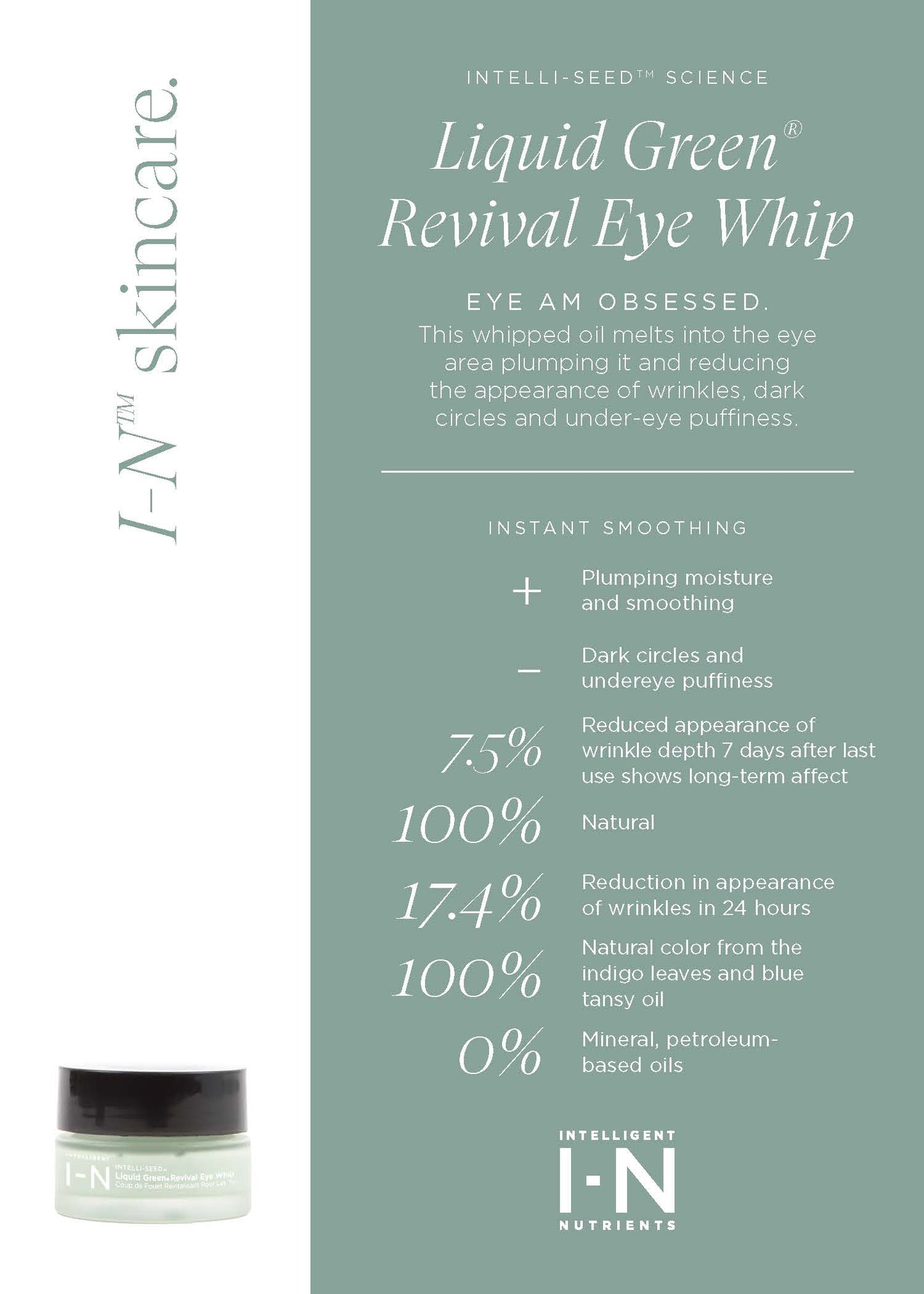 Clinical Product Sheets - Liquid Green Eye Whip (pad of 25)