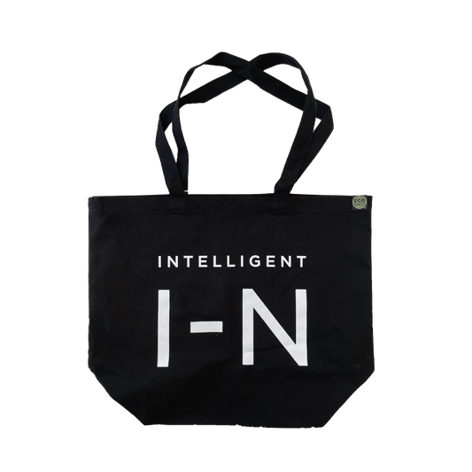 Large Certified Organic Cotton I-N Logo Black Bag